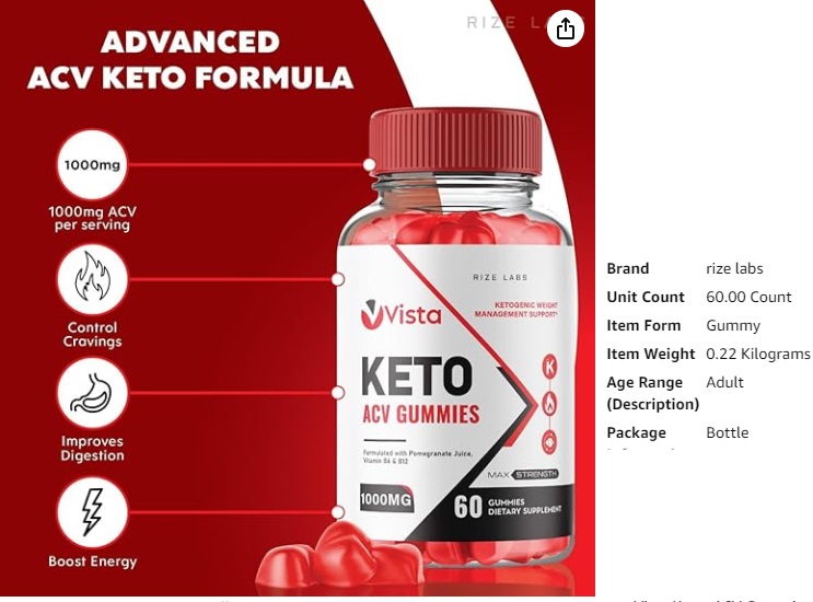 Rize labs Vista Keto ACV Gummies review1