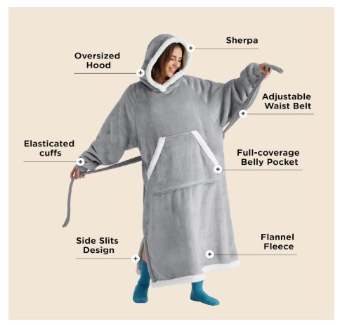 Bedsure Wearable Blanket Hoodie Women review 1