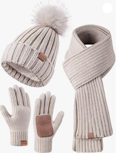 FISFET Winter Beanie Hat Scarf Gloves Set review