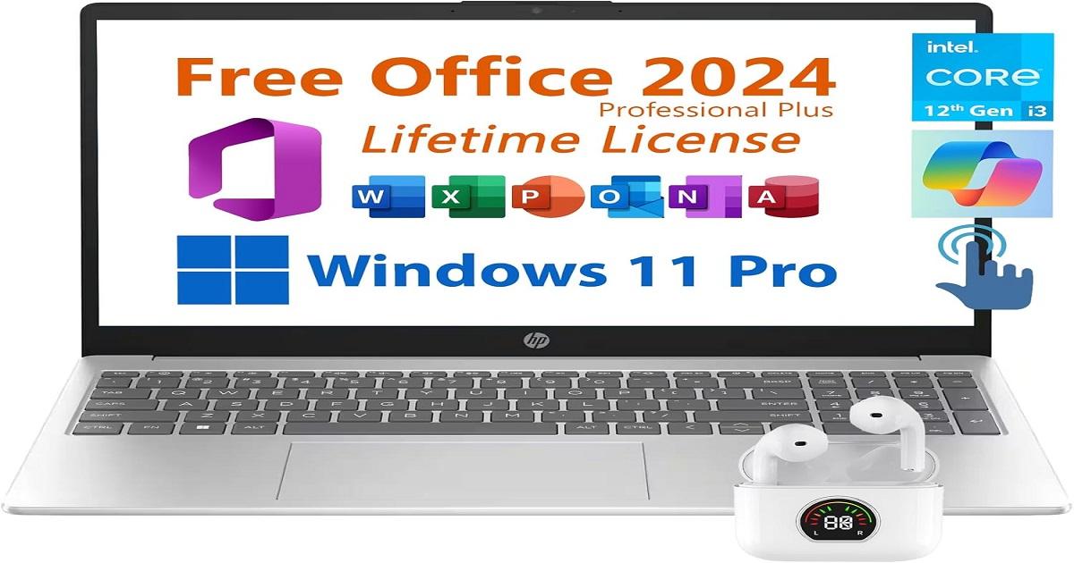 HP 15.6 Business Laptop, Free Microsoft Office 2024 Lifetime License