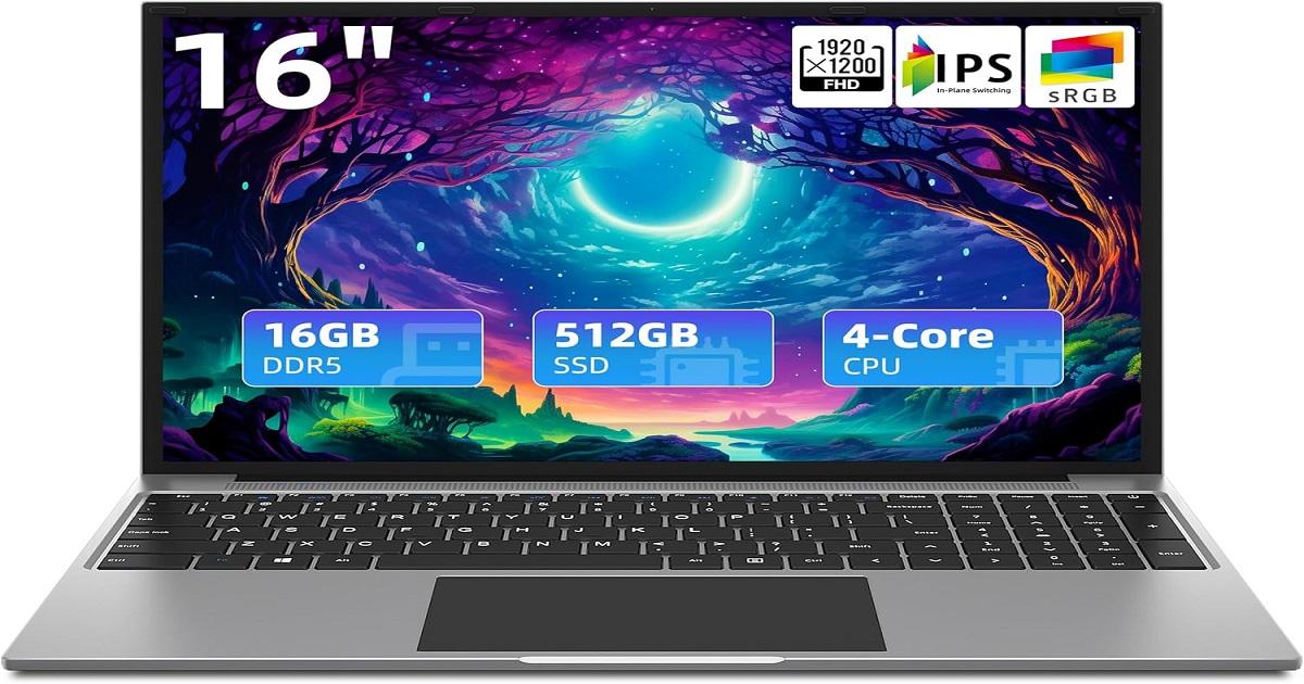 jumper Laptop 16 Inch, 16GB RAM 512GB SSD