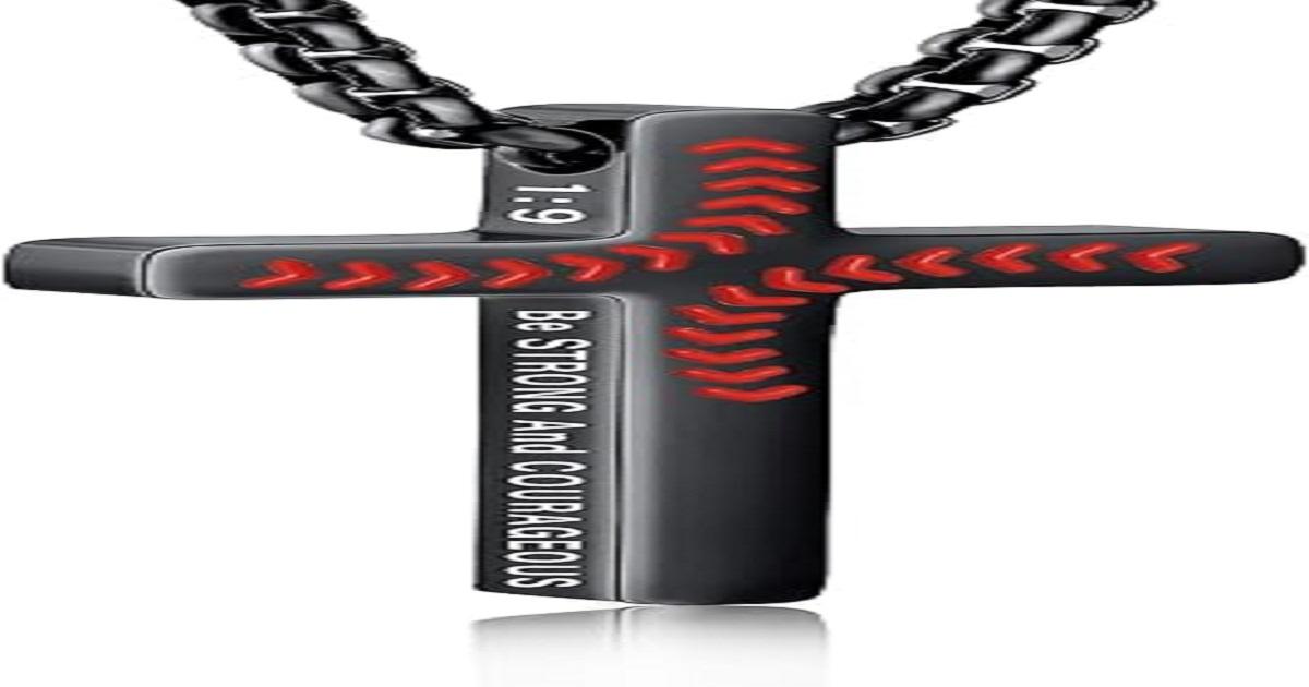 Baseball Bible Verse Cross Necklace for Boys. The Gift Nook store