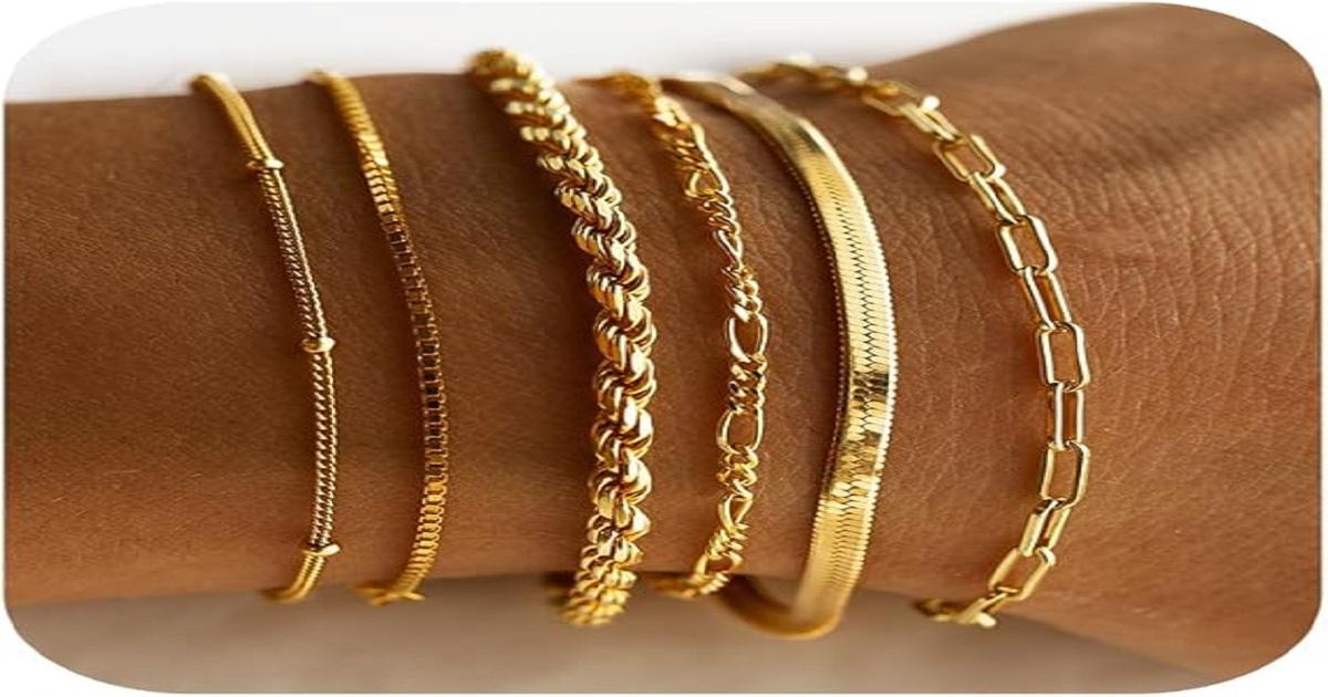 DEARMAY Gold Bracelets for Women Waterproof