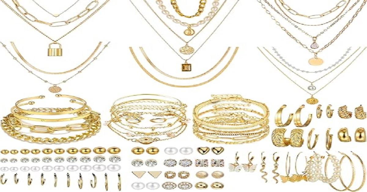 NEWITIN 69 Pieces Gold Jewelry. The Gift Nook store