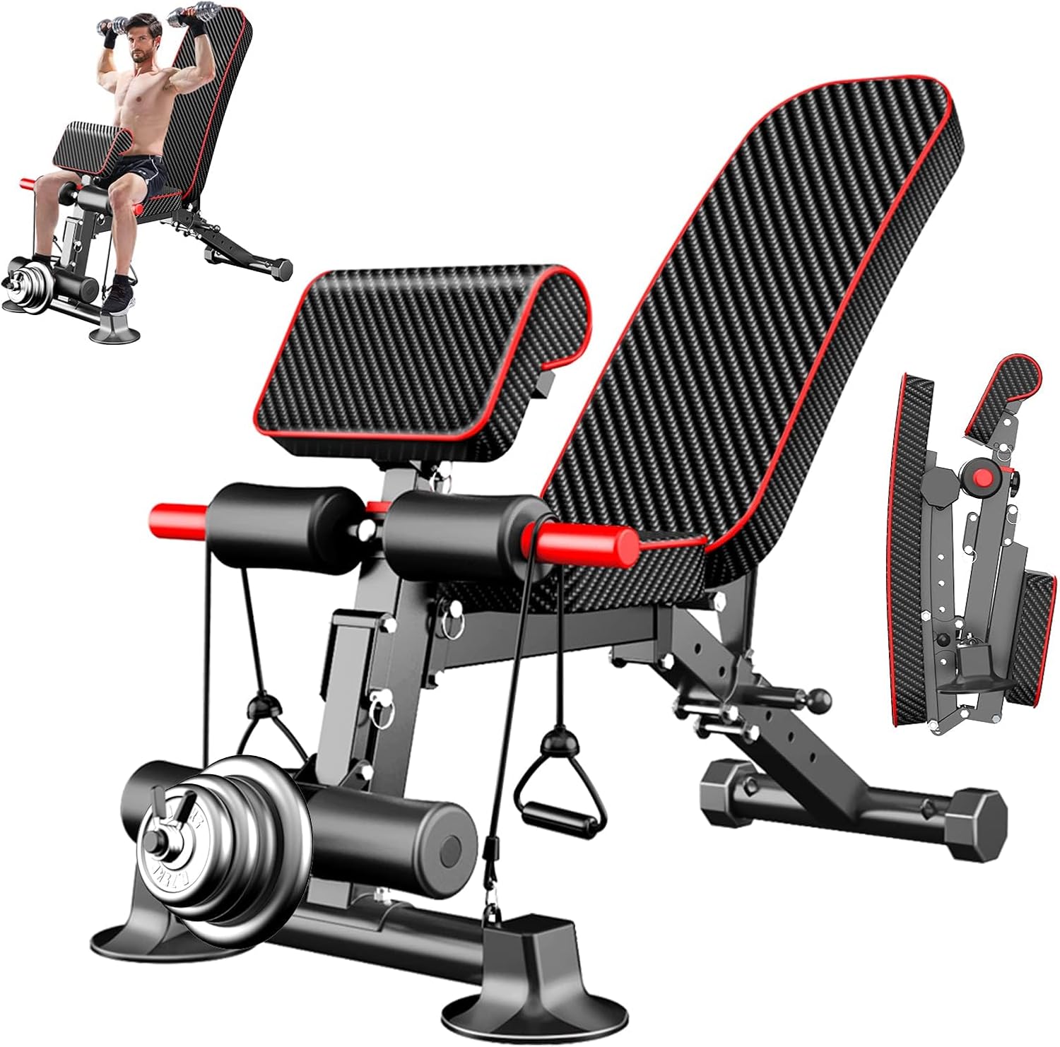 Adjustable Weight Bench - Utility workout Benches for Exercise, Free Installation Design