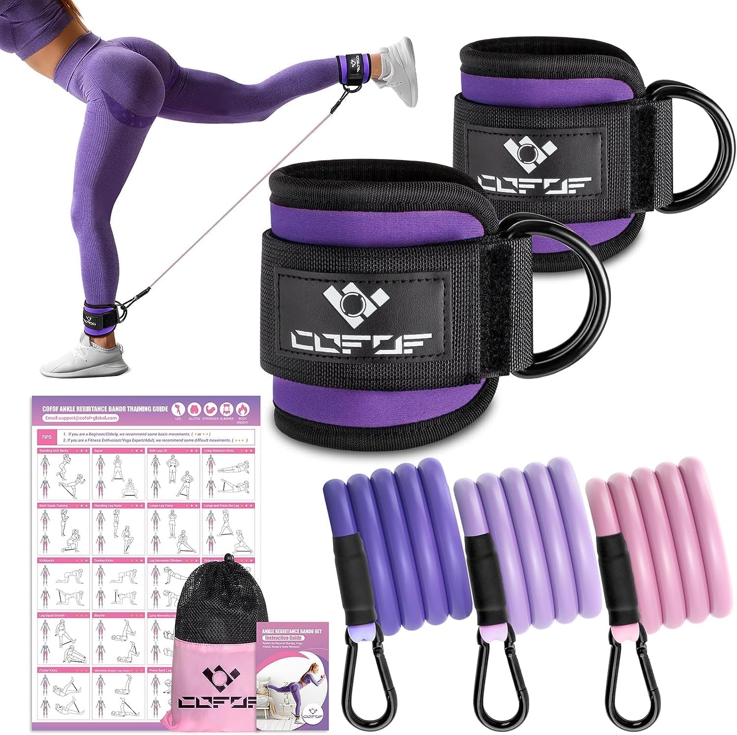 Ankle Resistance Bands With Cuffs for Working Out