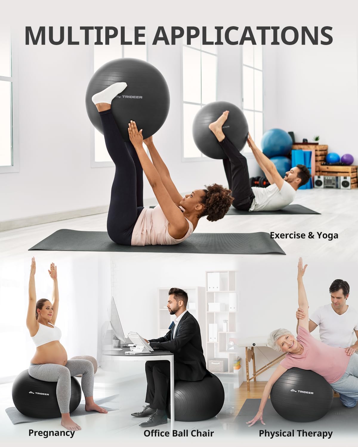 Trideer Extra Thick Yoga Ball Exercise Ball